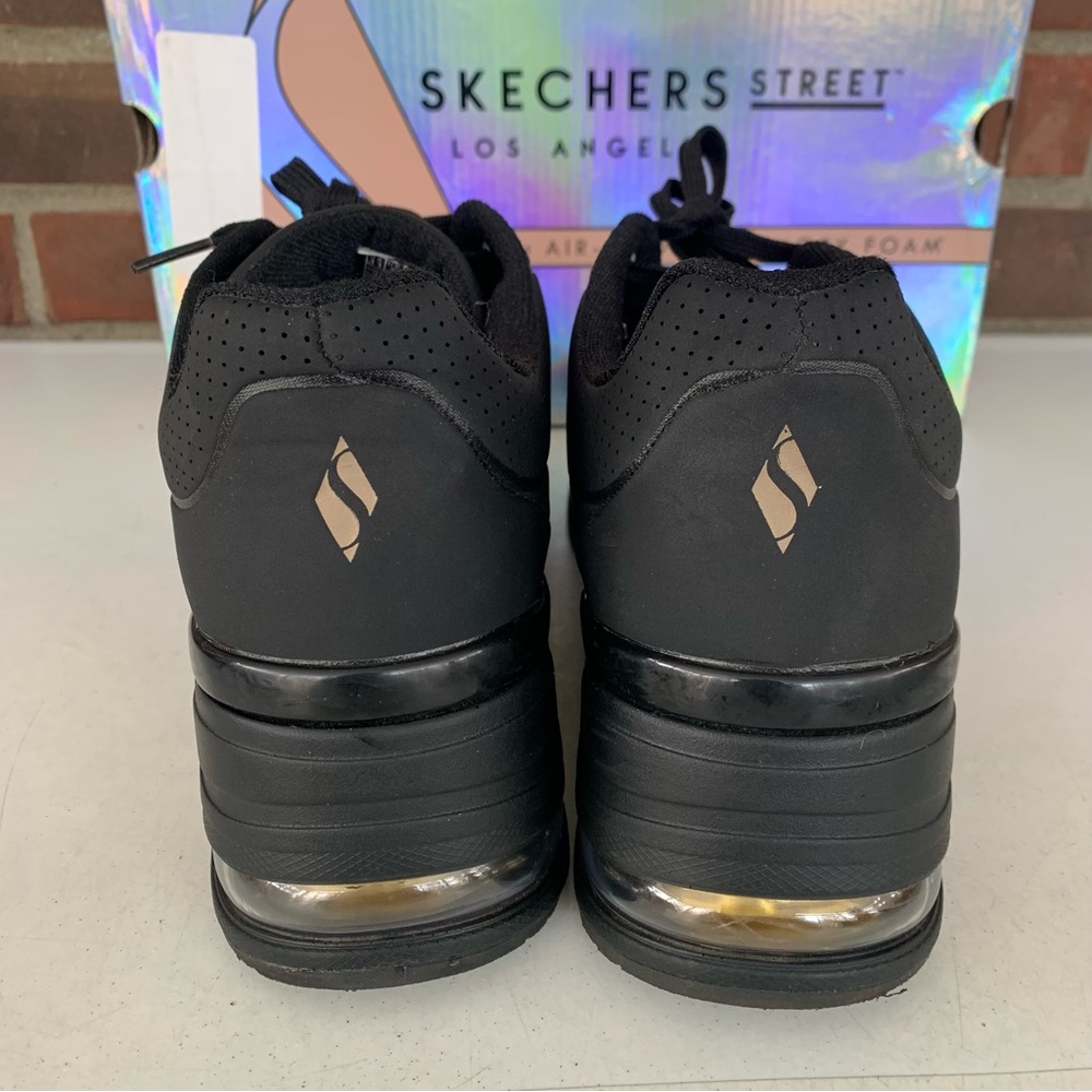 SKECHERS Million Air Elevated Air Black WEDGE SNEAKER SHOES Women’s US 11 M - Picture 6 of 9